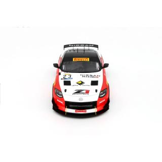 NISSAN Z GT4 WHITE #23 2023  OttO mobile Project Cars 1:18 Resinemodell (Türen, Motorhaube... nicht zu öffnen!)